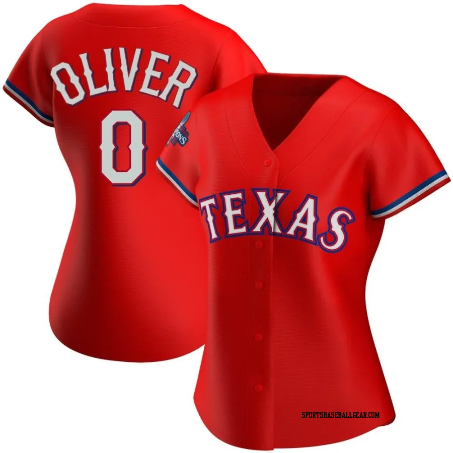 Al Oliver Women's Texas Rangers Red Replica Alternate 2023 World Series Champions Jersey