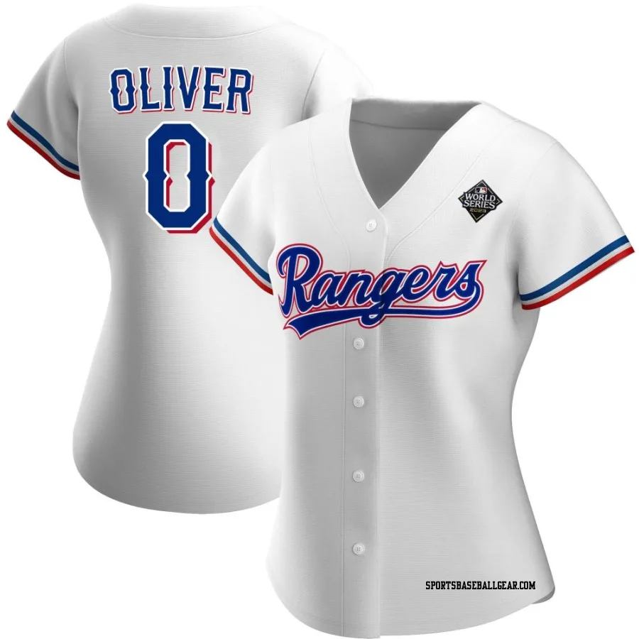 Al Oliver Women's Texas Rangers White Authentic Home 2023 World Series Jersey