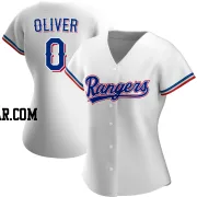 Al Oliver Women's Texas Rangers White Authentic Home Jersey