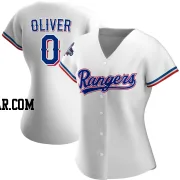 Al Oliver Women's Texas Rangers White Replica Home 2023 World Series Champions Jersey