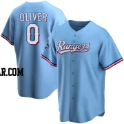 Al Oliver Youth Texas Rangers Light Blue Replica Alternate 2023 World Series Champions Jersey