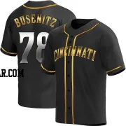 Alan Busenitz Men's Cincinnati Reds Black Golden Replica Alternate Jersey