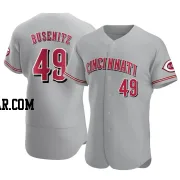 Alan Busenitz Men's Cincinnati Reds Gray Authentic Road Jersey