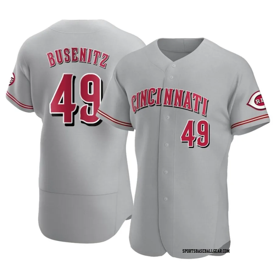 Alan Busenitz Men's Cincinnati Reds Gray Authentic Road Jersey