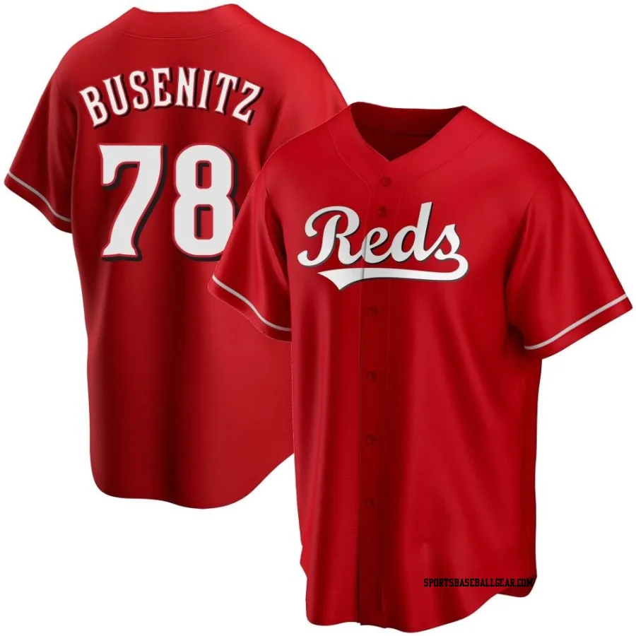 Alan Busenitz Men's Cincinnati Reds Red Replica Alternate Jersey