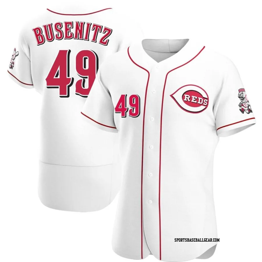 Alan Busenitz Men's Cincinnati Reds White Authentic Home Jersey