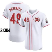 Alan Busenitz Men's Cincinnati Reds White Elite Home Jersey