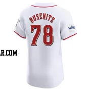 Alan Busenitz Men's Cincinnati Reds White Elite Home Patch Jersey