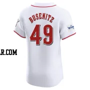 Alan Busenitz Men's Cincinnati Reds White Elite Home Patch Jersey