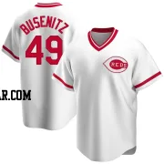 Alan Busenitz Men's Cincinnati Reds White Replica Home Cooperstown Collection Jersey