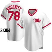 Alan Busenitz Men's Cincinnati Reds White Replica Home Cooperstown Collection Jersey