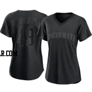 Alan Busenitz Women's Cincinnati Reds Black Authentic Pitch Fashion Jersey