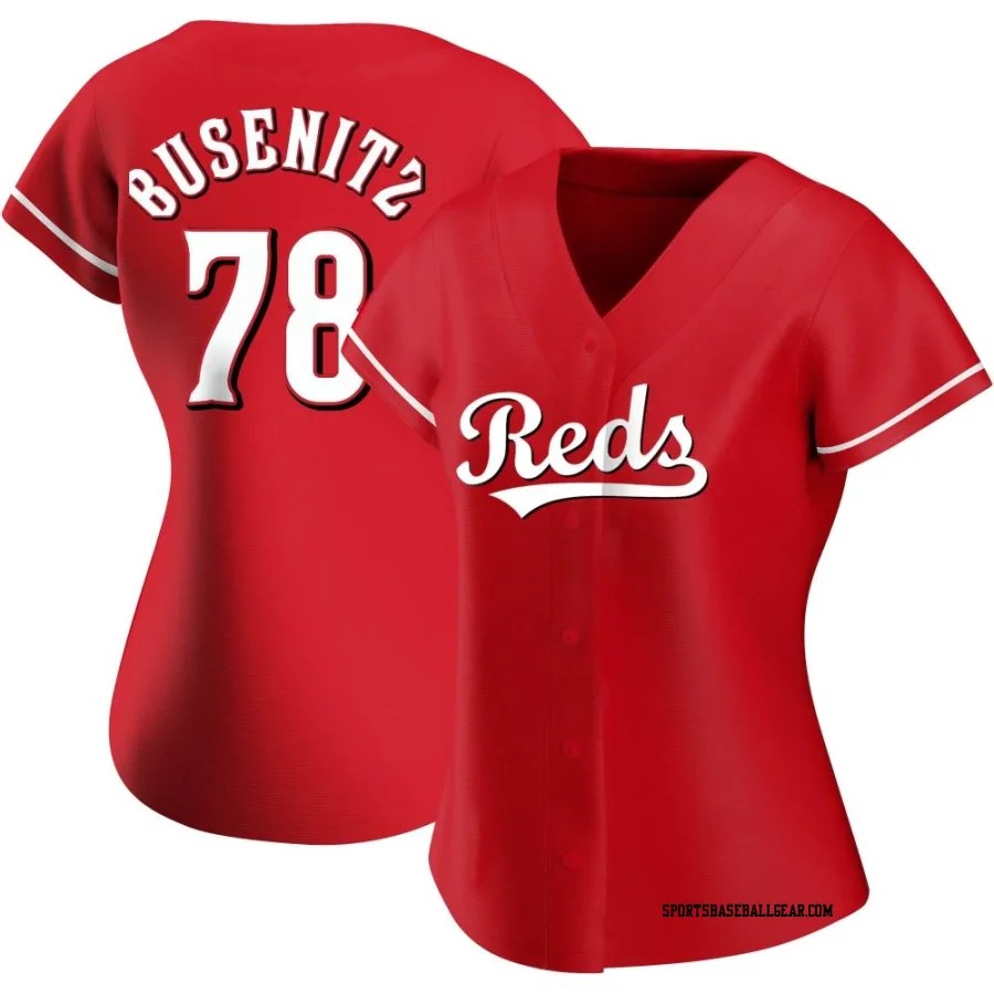 Alan Busenitz Women's Cincinnati Reds Red Replica Alternate Jersey