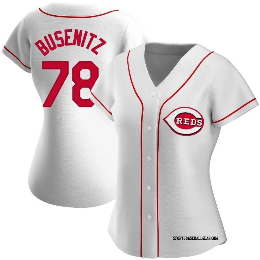 Alan Busenitz Women's Cincinnati Reds White Authentic Home Jersey