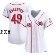 Alan Busenitz Women's Cincinnati Reds White Limited Home Jersey