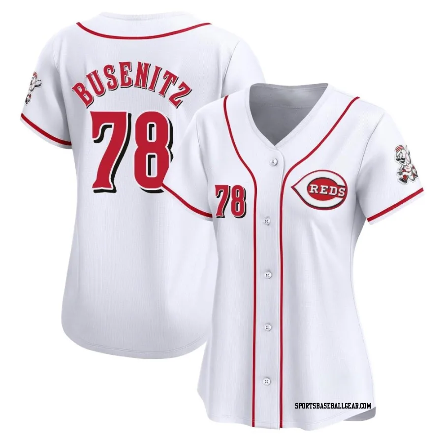 Alan Busenitz Women's Cincinnati Reds White Limited Home Jersey