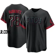 Alan Busenitz Youth Cincinnati Reds Black Replica 2023 City Connect Jersey