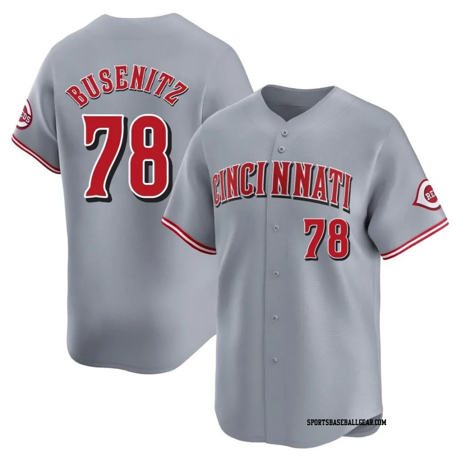 Alan Busenitz Youth Cincinnati Reds Gray Limited Away Jersey