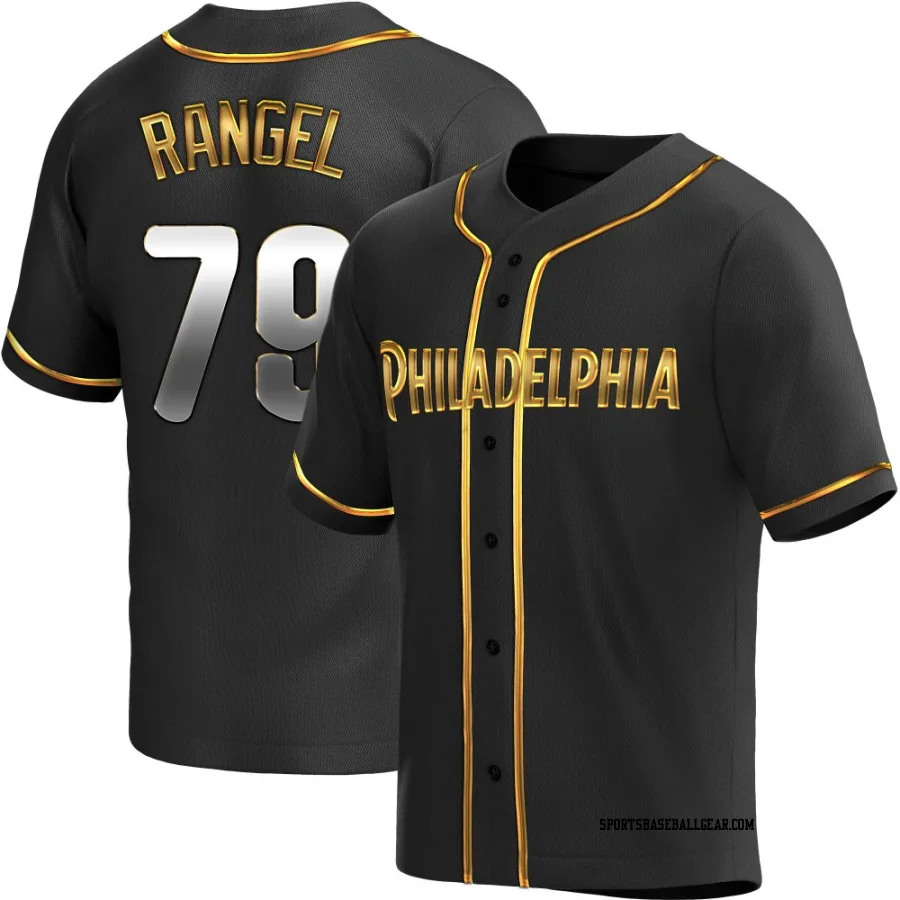 Alan Rangel Men's Philadelphia Phillies Black Golden Replica Alternate Jersey