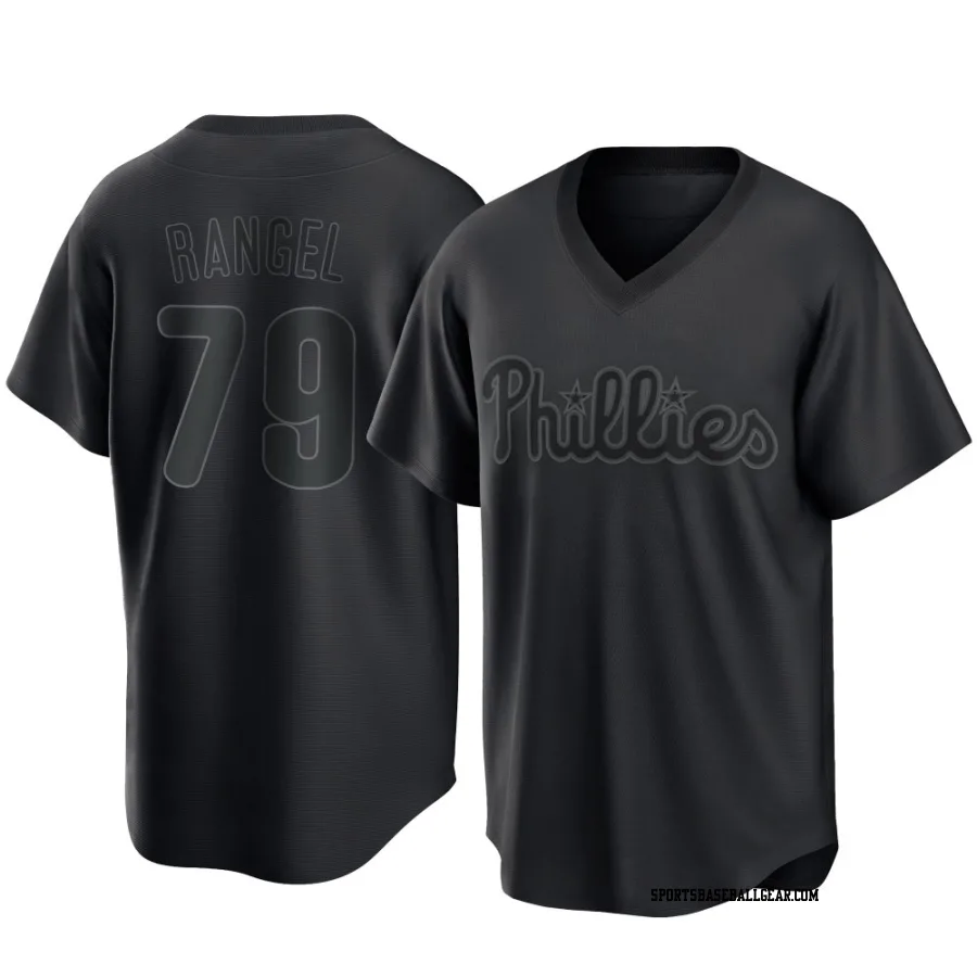 Alan Rangel Men's Philadelphia Phillies Black Replica Pitch Fashion Jersey