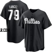 Alan Rangel Men's Philadelphia Phillies Black/White Replica Jersey