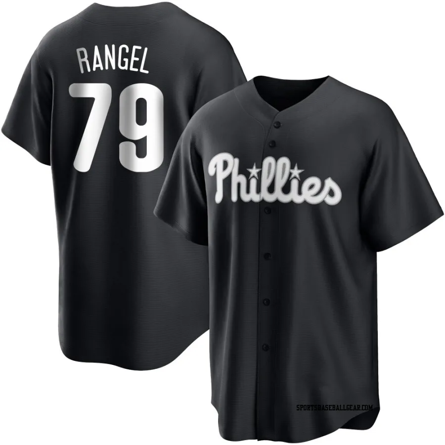 Alan Rangel Men's Philadelphia Phillies Black/White Replica Jersey