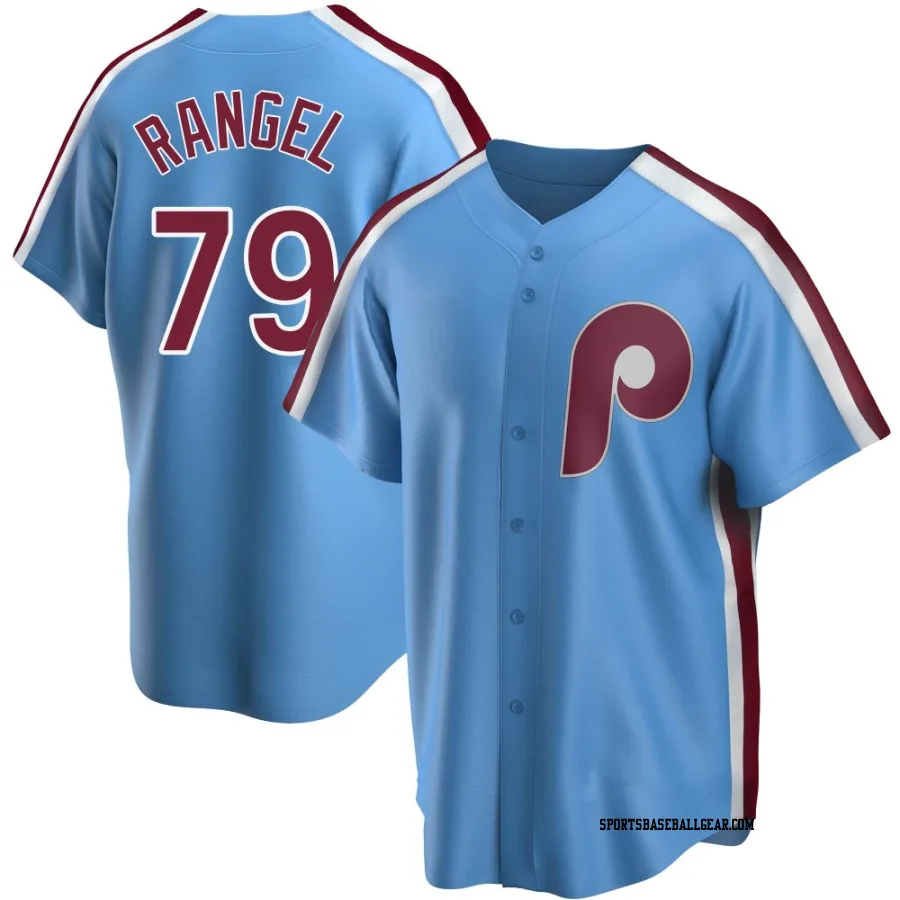 Alan Rangel Men's Philadelphia Phillies Light Blue Replica Road Cooperstown Collection Jersey