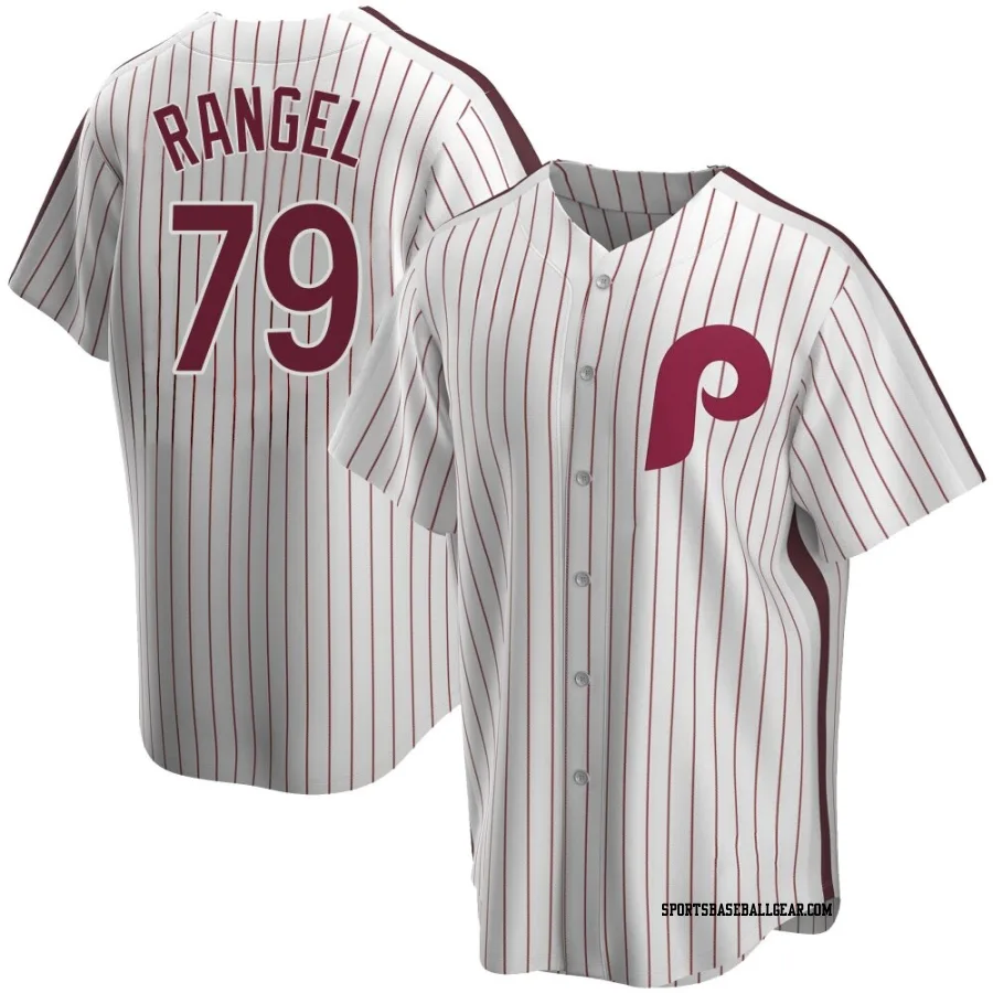 Alan Rangel Men's Philadelphia Phillies White Replica Home Cooperstown Collection Jersey