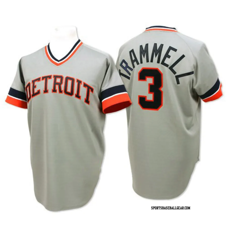 Alan Trammell Men's Detroit Tigers Grey Authentic Throwback Jersey