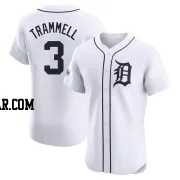 Alan Trammell Men's Detroit Tigers White Elite Home Patch Jersey