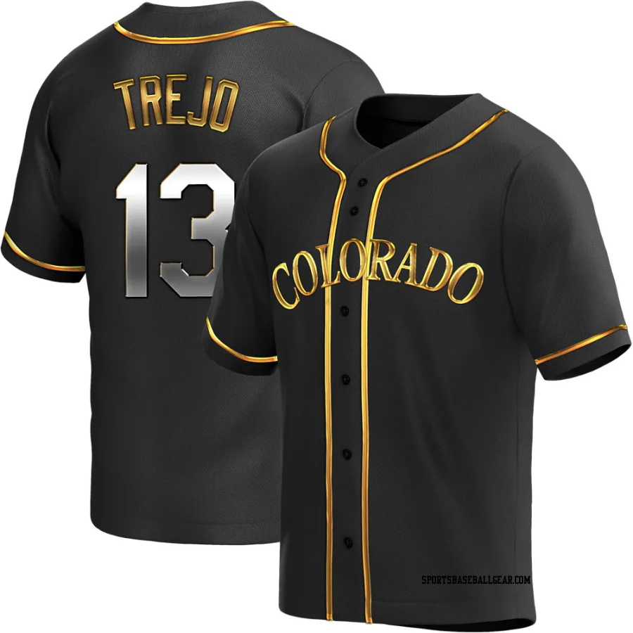 Alan Trejo Men's Colorado Rockies Black Golden Replica Alternate Jersey