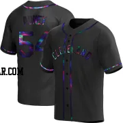 Alaska Abney Men's Cleveland Guardians Black Holographic Replica Alternate Jersey