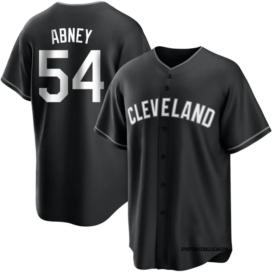 Alaska Abney Men's Cleveland Guardians Black/White Replica Jersey