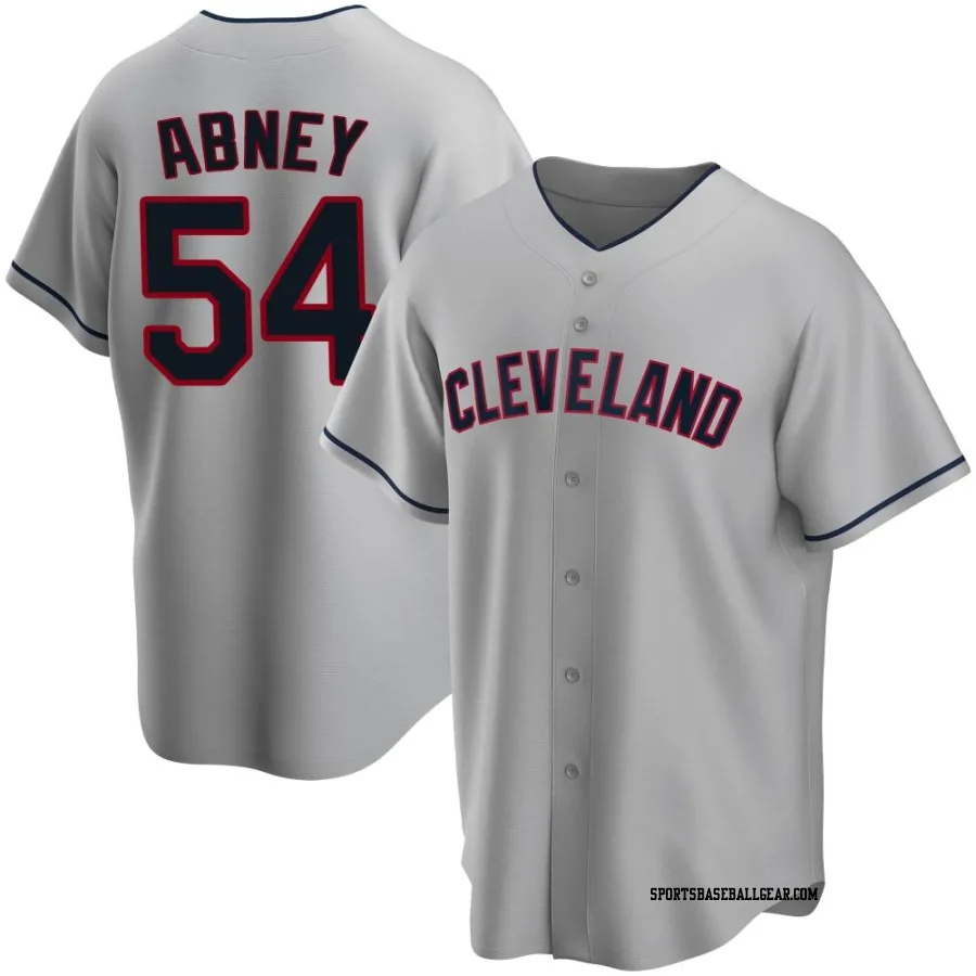 Alaska Abney Men's Cleveland Guardians Gray Replica Road Jersey