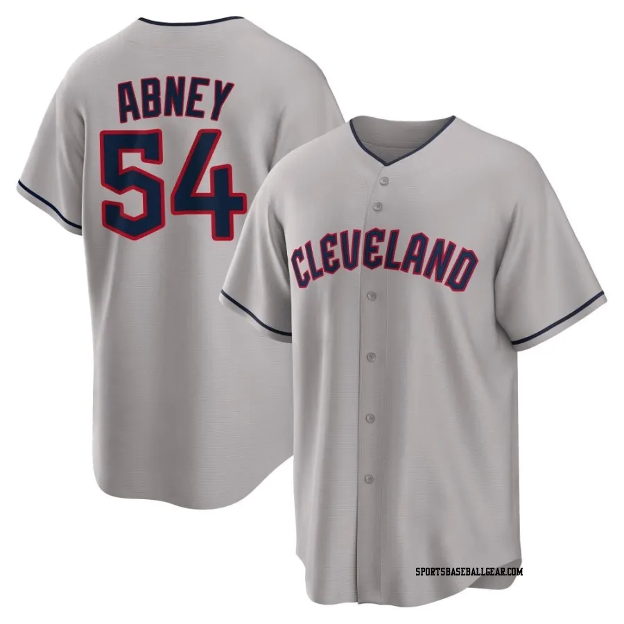 Alaska Abney Men's Cleveland Guardians Gray Replica Road Jersey