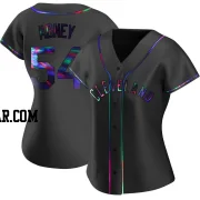 Alaska Abney Women's Cleveland Guardians Black Holographic Replica Alternate Jersey