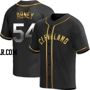 Alaska Abney Youth Cleveland Guardians Black Golden Replica Alternate Jersey