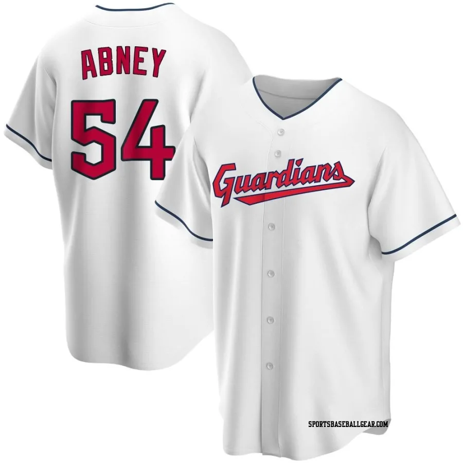 Alaska Abney Youth Cleveland Guardians White Replica Home Jersey