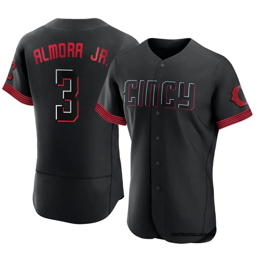 Albert Almora Jr. Men's Cincinnati Reds Black Authentic 2023 City Connect Jersey