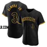 Albert Almora Jr. Men's Cincinnati Reds Black Authentic Snake Skin City Jersey