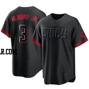 Albert Almora Jr. Men's Cincinnati Reds Black Replica 2023 City Connect Jersey