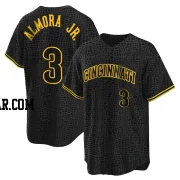 Albert Almora Jr. Men's Cincinnati Reds Black Replica Snake Skin City Jersey