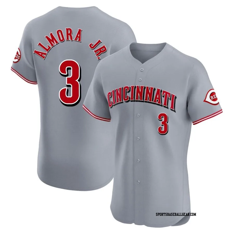 Albert Almora Jr. Men's Cincinnati Reds Gray Elite Road Jersey