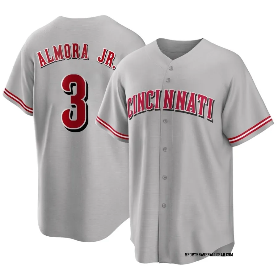 Albert Almora Jr. Men's Cincinnati Reds Gray Replica Road Jersey