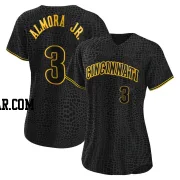 Albert Almora Jr. Women's Cincinnati Reds Black Authentic Snake Skin City Jersey