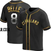 Albert Belle Men's Cleveland Guardians Black Golden Replica Alternate Jersey