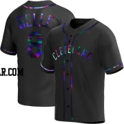 Albert Belle Men's Cleveland Guardians Black Holographic Replica Alternate Jersey