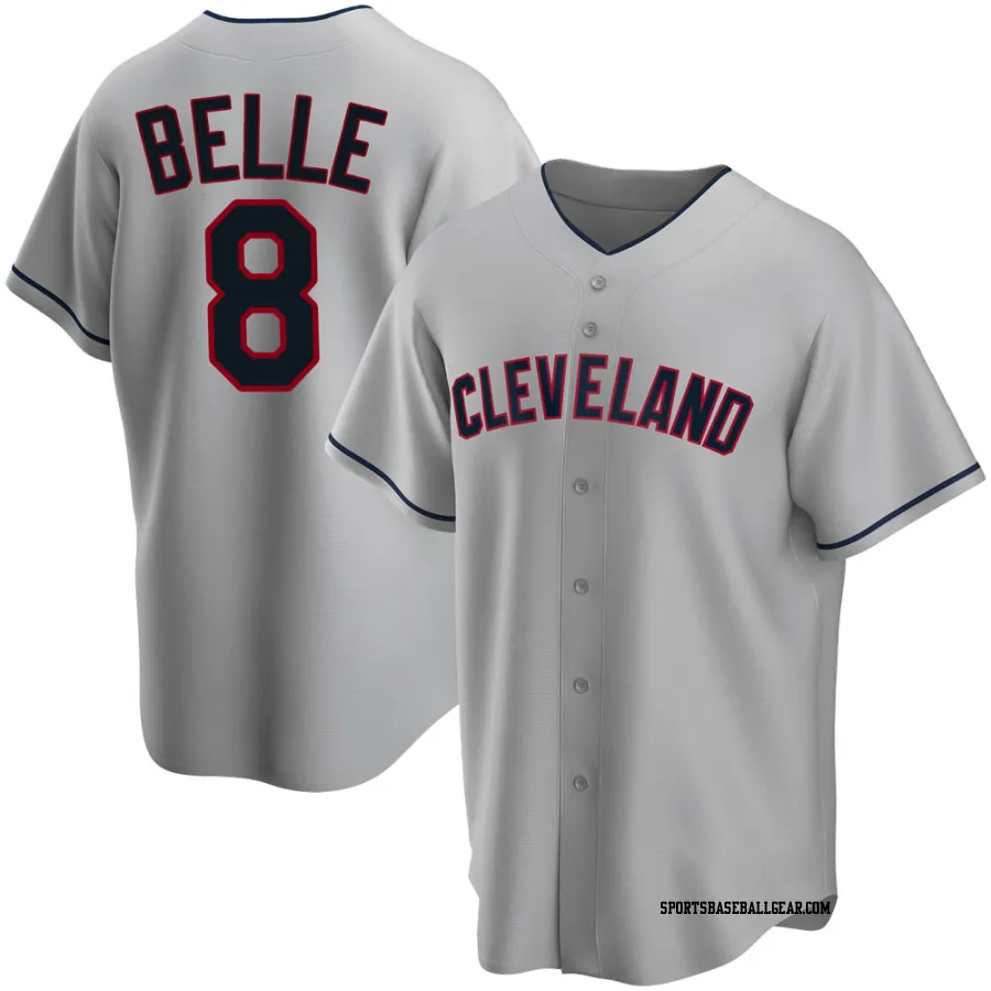 Albert Belle Men's Cleveland Guardians Gray Replica Road Jersey