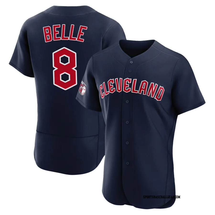 Albert Belle Men's Cleveland Guardians Navy Authentic Alternate Jersey