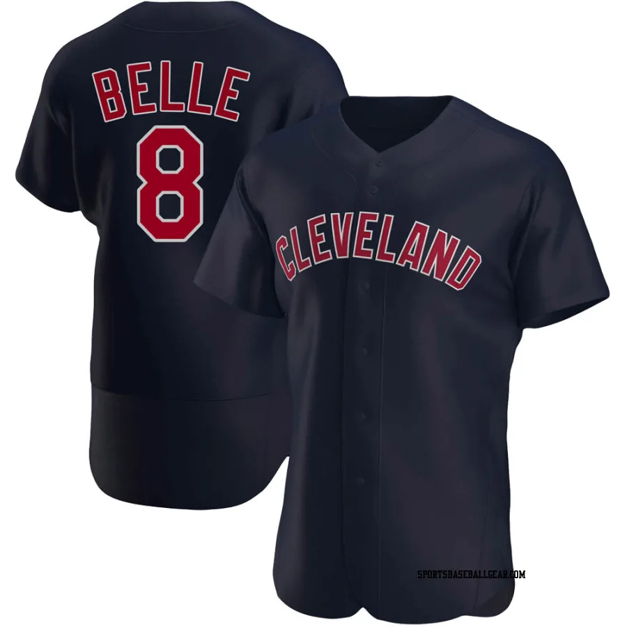 Albert Belle Men's Cleveland Guardians Navy Authentic Alternate Jersey